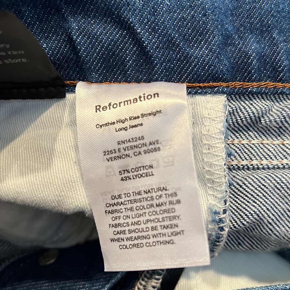 Reformation High Rise Blue Jeans - Picture 5 of 6